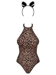 Сексуальний боді Obsessive Leocatia teddy леопардовий S/M - мініатюра 6