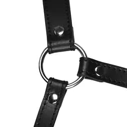 Маска-кляп Head Harness with Mouth Cover and Solid Ball Gag - Black Ouch! 36-OU895BLK 100291 - мініатюра 7