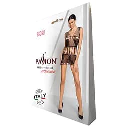 Бодістокінг - міні-сукня з метеликами Passion BS090 black One size - мініатюра 8
