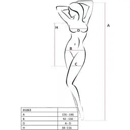 Бодістокінг Passion BS063 white, сукня-сітка халтер S/M/L - мініатюра 4