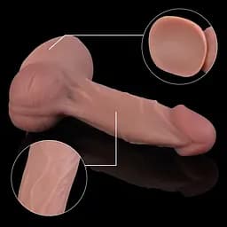 Фалоімітатор - Erospace Natural Play Silicone Dildo D4, 21 см - мініатюра 8