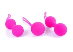 Набір вагінальних кульок Silicone Kegal Balls Set Pink - мініатюра 3