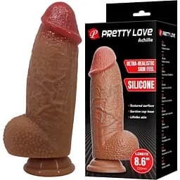 Фалоімітатор Pretty Love Achille 22 см коричневий