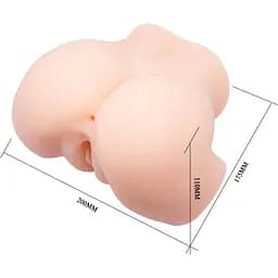 Мастурбатор з подвійною вібрацією і двома входами Crazy Bull-Veronica Dual Vagina and Anal, BM - 00900T72ZK, Телесный - мініатюра 10