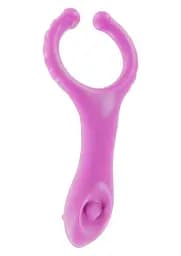 Ерекційне кільце Toy Joy Vibrating Clit-stim C-ring 10 см рожевий - мініатюра 3