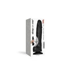 Реалістичний фалоімітатор Strap-On-Me Sliding Skin Realistic Dildo Black - XXL, ефект рухомий до - мініатюра 7
