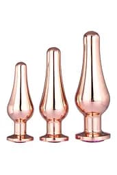 Анальная пробка Gleaming Love Pleasure Plug Set 3 шт. (розовый)