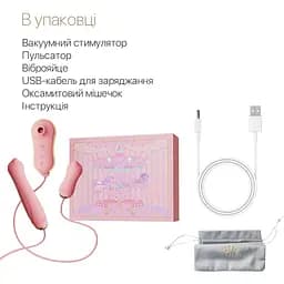 Набір 3в1 Zalo - Unicorn Set Pink: віброяйце, пульсатор, вакуумний стимулятор - мініатюра 4