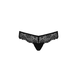 Мереживні трусики з атласним бантиком Naja Thong black - Passion L/XL - мініатюра 5