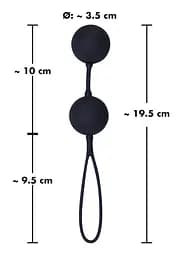 Вагінальні кульки Black Velvets Love Balls чорні - мініатюра 6