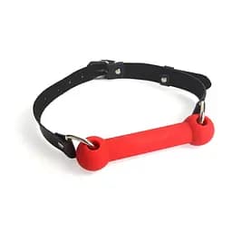 Кляп Палиця, силікон та натуральна шкіра, Art of Sex - Gag Stick Silicon, Червоний Art of Sex SO6704 95111 - мініатюра 3