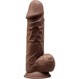 Фалоімітатор Silexd Premium Silicone Dildo Model 4 Size 8.5 21.5 см коричневий