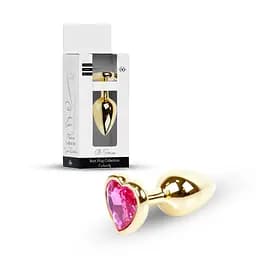 Анальна пробка - Jewellery Gold Heart Plug Pink - мініатюра 1