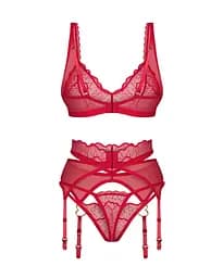 Комплект білизни Obsessive Cupide Desir L/XL (червоний) - мініатюра 3