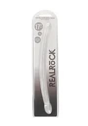 Двосторонній фалоімітатор - Realrock Double Dong 17" Transparent - мініатюра 1