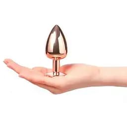 Золота металева анальна пробка із кристалом Dorcel Diamond Plug L - мініатюра 4
