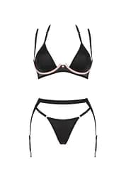 Комплект білизни Obsessive Selinne XL/XXL чорний - мініатюра 5
