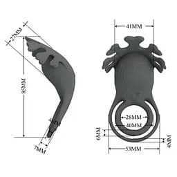 Ерекційне кільце Pretty Love Vibrant Penis Ring Ruben 8.5 см сірий - мініатюра 5