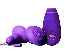 Помпа для сосков с вибрацией Orion Double Double Nipple and Clitoris Stimulators 7 см фиолетовый