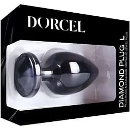 Металева анальна пробка із кристалом Dorcel Diamond Plug Black M - мініатюра 7