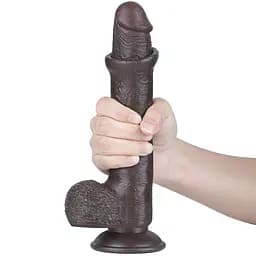 Фалоімітатор Sliding-Skin Dual Layer Dong 9 23 см (коричневий) - мініатюра 7