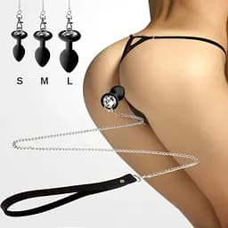 Силіконова анальна пробка Art of Sex Silicone Anal Plug with Leash size S Art of Sex SO6179 93008 - мініатюра 4