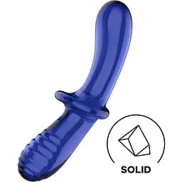 Двосторонній скляний дилдо Satisfyer Double Crystal Light blue - мініатюра 3
