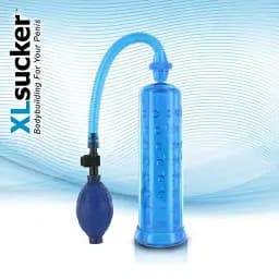 Вакуумна помпа XLsucker Penis Pump Blue для члена довжина до 18 см діаметр до 4 см - мініатюра 4
