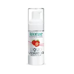 Лубрикант з ефектом вібрації Amoreane Med Liquid Vibrator Strawberry (30 мл) збуджувальний гель для інтимних ігор, аромат полуниці