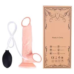 Фалоімітатор реалістичний з імітацією сім'явиверження Squirt Extreme Dildo 21*4 см Тілесний - мініатюра 4