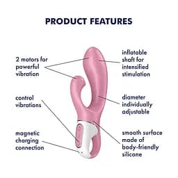 Надувний вібратор-кролик Satisfyer Air Pump Bunny 2 Satisfyer IG038575; SO8412 95408 - мініатюра 4