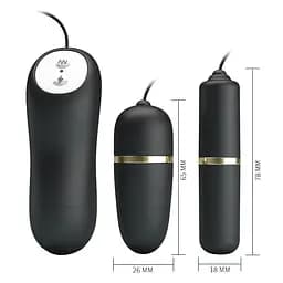 Набір іграшок Pretty Love Double Vibro Bullet 2 шт. чорний - мініатюра 5