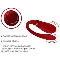 Смарт-вібратор для пар Zalo Fanfan set Bright Red пульт дистанційного керування - мініатюра 5