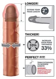 Насадка для пеніса Pipedream Fantasy X-tensions Perfect Extension 20 см тілесний - мініатюра 8
