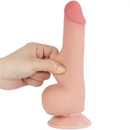 Фалоімітатор Sliding-Skin Dual Layer Dong 7.5'' 19.5 см тілесний - мініатюра 3