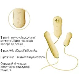 Набір 3в1 Zalo - Unicorn Set Yellow: віброяйце, пульсатор, вакуумний стимулятор - мініатюра 6