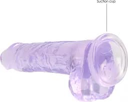 Фалоімітатор Realrock Crystal Clear Dildo Realistic 8 21 см фіолетовий - мініатюра 4