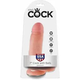 Фаллоимитатор King Cock 7 Inch With Balls 19.4 см телесный