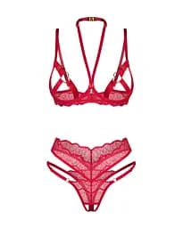 Комплект білизни Obsessive Cupide Desir otwarty S/M (червоний) - мініатюра 5