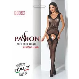 Бодістокінг Passion BS062 комбінезон імітація панчохи S/M/L black - мініатюра 7