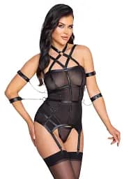 Комплект Cottelli Collection Basque Bondage S чорний - мініатюра 2