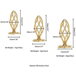 Анальна пробка Lockink Sevanda Hollow Spiral Golden Metal M - мініатюра 8