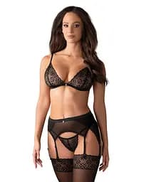 Комплект білизни Obsessive Shibu Set Black S/M - мініатюра 1