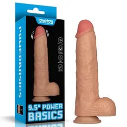 Реалістичний вібратор Vibrating Power Basics Cock тілесний 23.6см - мініатюра 1