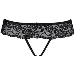 Мереживні стрінги з доступом Passion Senia Thong Black S/M - мініатюра 5