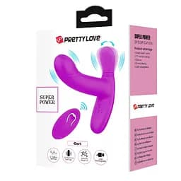 Вібратор PRETTY LOVE- Geri Purple, 12 функцій вібрації, 3 режими лизання, бездротовий пульт дистанційного керування PRETTY LOVE BI-300002W 100189 - мініатюра 9