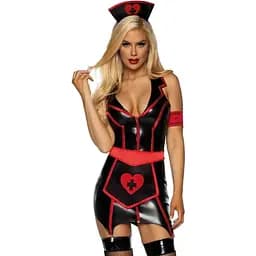 Вініловий костюм медсестри Leg Avenue Vinyl Naughty Nurse XS