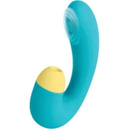 Вакуумний стимулятор клітора з вібрацією Pleasures Premium Blizzard (бірюзовий)