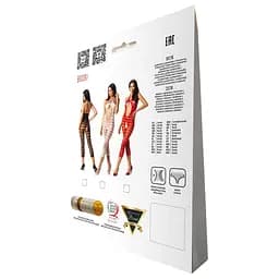 Сітчастий бодістокінг із відкритим животом Passion BS081 white One size - мініатюра 6