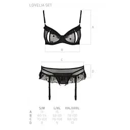 Сексуальний комплект із поясом для панчох Passion LOVELIA Set black L/XL - мініатюра 7